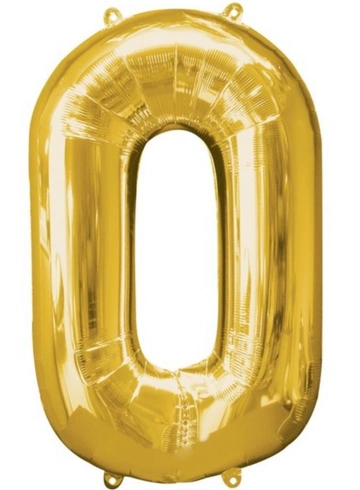 Шар цифра "0" золото  от интернет-магазина цветов в 