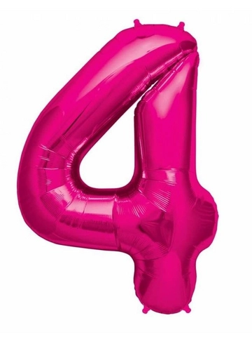 Шар цифра "4" малиновый  от интернет-магазина цветов в 