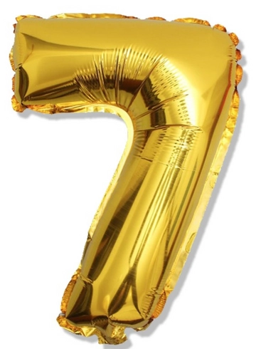 Шар воздушный "7" золото  от интернет-магазина цветов в 