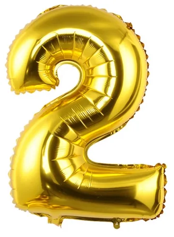 Шар цифра "2" золото  от интернет-магазина цветов в 