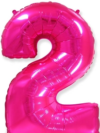 Шар цифра "2" малиновый  от интернет-магазина «» в 