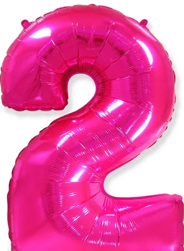 Шар цифра "2" малиновый  от интернет-магазина цветов в 