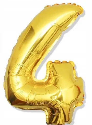 Шар цифра "4" золото  от интернет-магазина цветов в 