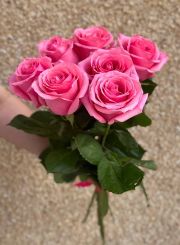 7 розовых роз от интернет-магазина цветов в 