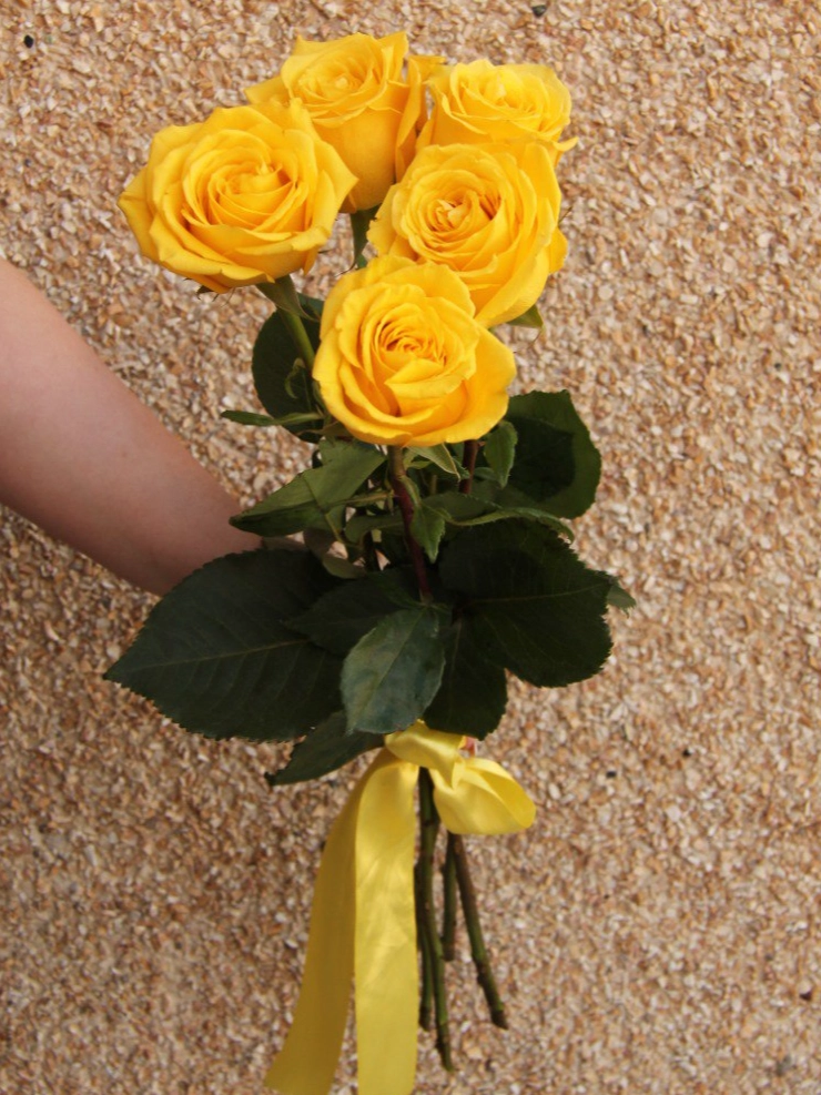 5 желтых роз от интернет-магазина цветов в 