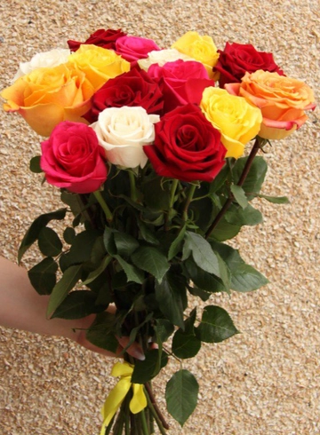 15 цветных роз от интернет-магазина цветов в 