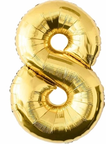 Шар цифра "8" золото  от интернет-магазина цветов в 